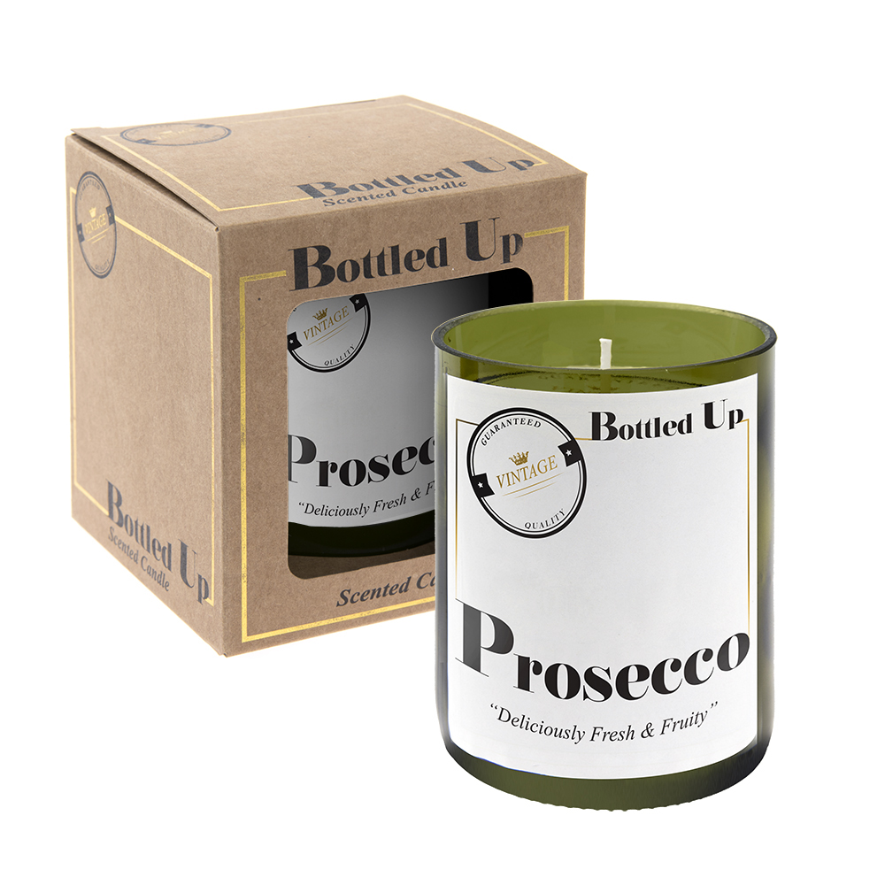 bottle candle - prosecco