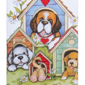 playful puppies - doghouses
