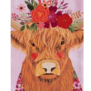 flowers everywhere - highland cow